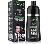 Champú Tinte Negro Semi-Permanente para Canas, para Mujeres y Hombres, Ingredientes Herbales y Sin Amoniaco, 3 en 1 100% Cobertura de Canas (14 Fl oz) (Botella Negra)