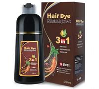 Champú Tinte para el Cabello 500ml Champú Decolorante Natural con Espuma, Cubre las Canas, Fácil de Aplicar y Rápidamente Colorante, 8 Colores Disponibles (Castaño)