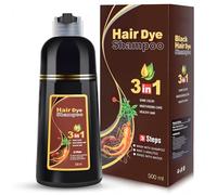 Champú Tinte para el Cabello 500ml Champú Decolorante Vegetal con Espuma, Cubre las Canas, Fácil de Aplicar y Rápido Teñido, 8 Colores Disponibles (Café)
