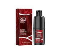 Champú Tinte Rojo Acción, Champú Colorante con Ingredientes Herbales 100ml, Tinte Instantáneo 3 en 1, Proporciona Cobertura Total de Canas y Cuida el Cabello en el Proceso, Para Hombre y Mujer