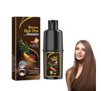 Champú Tintóreo Natural para Cabello Castaño Brillante, Hair Dye Shampoo, Coloración Suave, Refuerza la Cutícula & Mantiene Tonos Cálidos, Nutrición Profunda & Prevención de Decoloración