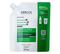 Champú Vichy Dercos para el tratamiento de la caspa y el picor, cabello normal/graso, recarga ecológica 390 ml
