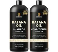 Champú y acondicionador de aceite de batana con biotina y aceite de árbol de té para el crecimiento del cabello y el grosor del cabello, champú hidratante y nutritivo para cabello fino para hombres y