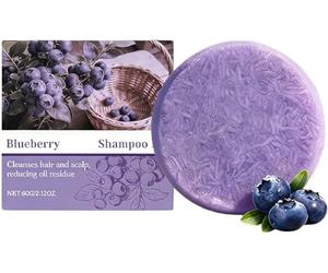 Champú y acondicionador de arándanos en barra, jabón natural para el cabello fino y encrespado, reduce la caída y la rotura, controla el encrespamiento y cuida el cuero cabelludo (1 Pcs)