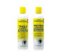 Champú y acondicionador de proteínas Jamaican Mango y Lime Tingle (2 x 237 ml) - Extractos de árbol de té, miel de manuka y aceite de semilla de moringa Sin parabenos, sin sulfatos, sin gasolina.