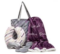 Chanasya - Juego de 5 piezas de abrazos clidos, energa positiva, pensamientos curativos, comodidad, mensaje impreso, paquete de regalo, manta,