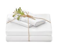 Chanasya Premium Soft Embossed White Queen Bed Sheets Set 4-Piece - Percale Microfiber - Fitted Sheet Flat Sheet & Pillow Cases - Deep Pocke