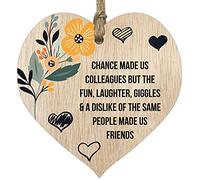Chance Made Us Colleagues, Regalos de jubilación para Mujeres, Placa Colgante de corazón de Madera, Regalos de cumpleaños para Mujeres, Placas de Corazones de Madera Clara, Regalos para colegas,