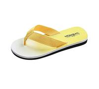 Chanclas antideslizantes para hombre, chanclas de baño para hombre, sandalias de dedo sencillas, sandalias de playa modernas, zapatos de verano, suela sólida, cómodos, zapatos de baño, amarillo, 44 EU