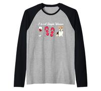 Chanclas con Forma de Vino para Mujer, Modelo Pembroke Corgi, Modelo I'm a Simple Camiseta Manga Raglan