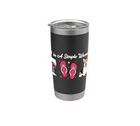 Chanclas con forma de vino para mujer, modelo Pembroke Corgi, modelo I'm a Simple Vaso térmico de acero inoxidable de doble pared