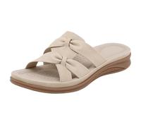 Chanclas con plantilla ortopédica de mujer suave zapatillas abiertas zapatillas soporte arco sandalia empeine de piel casual zapatos senderismo caminar Shoes con cuña cómodas mar casa piscina playa