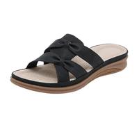Chanclas con plantilla ortopédica de mujer suave zapatillas abiertas zapatillas soporte arco sandalia empeine de piel casual zapatos senderismo caminar Shoes con cuña cómodas mar casa piscina playa