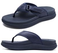 Chanclas Cuero Hombre Recuperación Sandalias para caminar Ortótica Cojín Deportivo Grueso Sport Slider para Hombres Exterior Verano Playa Sandals con Cómodo Fascitis Plantar Soporte del Arco,40 Azul