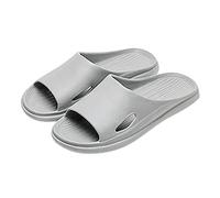 Chanclas de baño con moda para viajes, zapatos de lino, sandalias de bambú para interiores, mocasines al aire libre, sandalias unisex para parejas de amor, zapatillas ligeras, gris, 41 EU