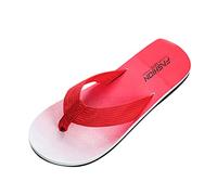 Chanclas de baño con nube de lino, zapatos de verano, pantuflas de paja, zapatos de verano, sandalias de baño, zapatos de nube, resistentes al desgaste, interiores y exteriores, rojo, 43 EU