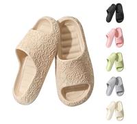 Chanclas de baño para hombre y mujer Cozislides - Originales zapatillas de nube antideslizantes zapatillas de baño suaves pantuflas de verano planas para interiores y exteriores, caqui, 44 EU