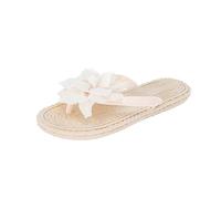 Chanclas de baño para mujer, antideslizantes, para verano, sandalias de verano, transpirables, antideslizantes, transpirables, cómodas, para caminar, boho, Blanco, 38 EU