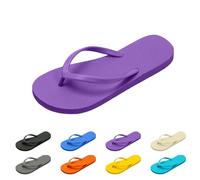 Chanclas de baño para mujer, sandalias planas antideslizantes, transpirables, cómodas, boho, zapatos de playa, planos, para interiores, zapatillas de baño, morado, 35 EU