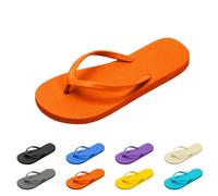 Chanclas de baño para mujer, sandalias planas antideslizantes, transpirables, cómodas, boho, zapatos de playa, planos, para interiores, zapatillas de baño, naranja, 39 EU