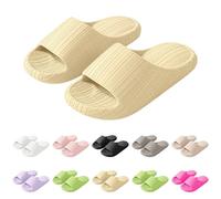 Chanclas de baño para mujer, suela suave, pantuflas ortopédicas Cozislides originales, chanclas de baño antideslizantes, zapatillas de verano ligeras, sandalias de playa para interiores, amarillo, 38
