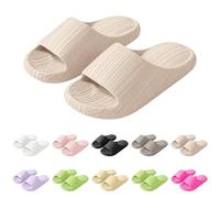 Chanclas de baño para mujer, suela suave, pantuflas ortopédicas Cozislides originales, chanclas de baño antideslizantes, zapatillas de verano ligeras, sandalias de playa para interiores, caqui, 44 EU