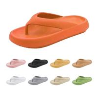 Chanclas de baño para mujer y hombre, antideslizantes, pantuflas de baño, pantuflas de verano, cómodas, suelas gruesas, separadores de dedos supersuaves, chanclas de nubes, sandalias de baño, naranja