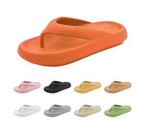 Chanclas de baño para mujer y hombre, antideslizantes, pantuflas de baño, pantuflas de verano, cómodas, suelas gruesas, separadores de dedos supersuaves, chanclas de nubes, sandalias de baño, naranja