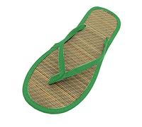 Chanclas de baño planas para mujer, chanclas de bambú tejidas, chanclas para casa, sandalias de verano, antideslizantes, para playa, ducha, cómodas, informales, sandalias de paja, verde, 41 EU