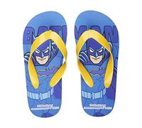 Chanclas de Batman - Color Azul y Amarillo - Talla 30/31 - Fabricadas 100% de EVA - Chanclas de Dedo para Niños y Niñas - Producto Original Diseñado en España