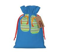 Chanclas de caligrafía con estampado de zapatos de playa, bolsa de embalaje de Navidad, bolsas de lino con cordón, divertida bolsa de regalo de boda