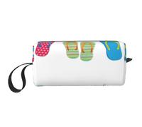 Chanclas de caligrafía para zapatos de playa, bolsa organizadora simple, bolsa de viaje ligera, estuche acolchado de espuma para cosméticos
