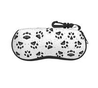 Chanclas de caligrafía para zapatos de playa, funda de gafas de moda, portátil, con cremallera, marco para gafas, gancho, Patrón de pata de perro, One Size