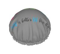 Chanclas de caligrafía, zapatos de playa con estampado, versátil gorro de ducha para mujeres y hombres, reutilizable, ligero, suave, gorro de baño