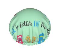 Chanclas de caligrafía, zapatos de playa, impresos, tamaño grande, impermeable, gorro de ducha para mujeres y hombres, reutilizable, ligero y suave