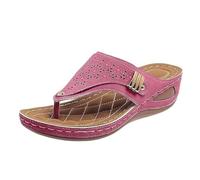 Chanclas de cuña con puntera para mujer, diseño de tanga, plataforma baja, para vacaciones en la playa, recados de verano y ropa junto a la piscina, varios colores, tallas del Reino Unido, uso diario