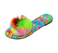 Chanclas de dedo para mujer, chanclas, chanclas, verano, Europa, Estados Unidos, comercio exterior, gran tamaño, parte inferior plana, zapatillas de una palabra, ropa de abrigo femenina, sandalias de