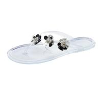 Chanclas de dedos para mujer con plantilla, zapatos de playa para mujer, elegantes, chanclas brillantes, sandalias de flores, sandalias planas modernas, antideslizantes, ligeras, informales, para