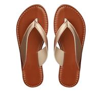 Chanclas de dedos para mujer, elegantes, chanclas de verano, minimalistas, monocolor, cómodas chanclas de dedo del pie, sandalias de dedo de moda, tallas grandes, dorado, 36 EU