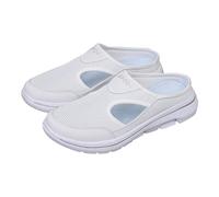 Chanclas de goma para mujer antideslizantes - Sandalias de mujer de verano elegantes bajas zapatillas de trabajo ligeras transpirables zapatillas cerradas delanteras suaves zapatos para caminar