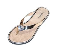 Chanclas De Goma para Zapatillas,Sandalias de Mujer con diseño Espiga y Diamantes imitación,cómodas Suela Plana para Playa
