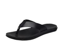 Chanclas de los hombres Chanclas de moda cómodas duraderas y ligeras antideslizantes Beach Flip Flops verano playa piscina zapatos verano para ducha deportes, Negro , 45 EU