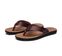 Chanclas de los hombres Chanclas de moda cómodas duraderas y ligeras antideslizantes Beach Flip Flops verano playa piscina zapatos verano para ducha deportes, Rojo ladrillo., 47 EU