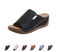 Chanclas de mujer de verano elegantes con cuña sandalias ortopédicas abiertas soporte arco zapatillas moda casual ligeras cómodas zapatillas punta abierta antideslizante sandalia elegante de casa