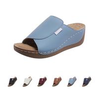 Chanclas de mujer de verano elegantes con cuña sandalias ortopédicas abiertas soporte arco zapatillas moda casual ligeras cómodas zapatillas punta abierta antideslizante sandalia elegante de casa