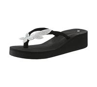 Chanclas de mujer de verano elegantes mar de casa cómodas altas plantilla flip flop zapatos de ducha secado rápido goma EVA plataforma piscina abiertas con cuña tacón antideslizante cómodas, Lct004