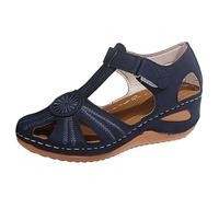 Chanclas de mujer Inblu de verano con cuña - Sandalias cerradas delante de mujer casual zapatillas antideslizantes transpirables zapatillas de trabajo moda cómodas zapatos para caminar vacaciones