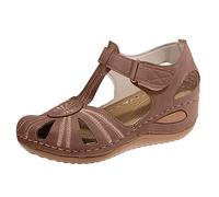 Chanclas de mujer Inblu de verano con cuña - Sandalias cerradas delante de mujer casual zapatillas antideslizantes transpirables zapatillas de trabajo moda cómodas zapatos para caminar vacaciones
