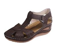 Chanclas de mujer Inblu de verano con cuña - Sandalias cerradas delante de mujer casual zapatillas antideslizantes transpirables zapatillas de trabajo moda cómodas zapatos para caminar vacaciones