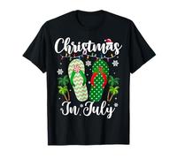 Chanclas de Navidad en julio Chanclas de Navidad Verano Mujer Camiseta
